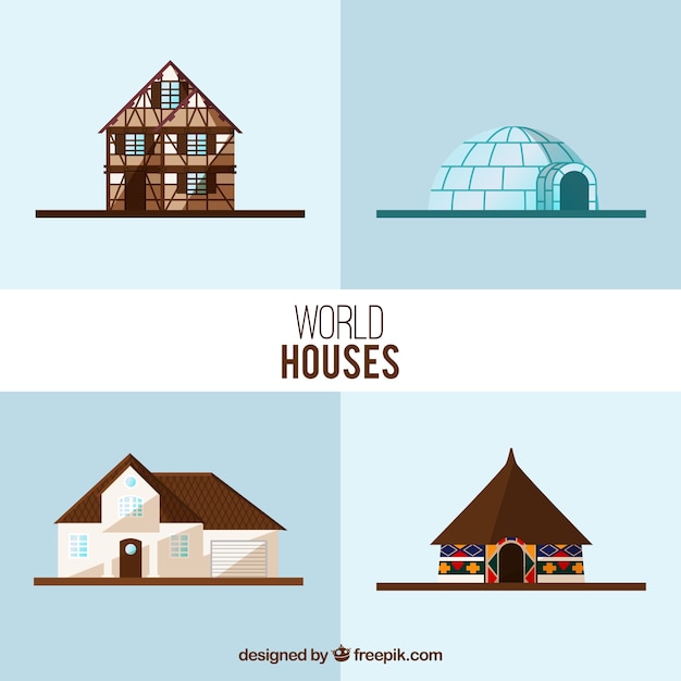 Vector world houses collection