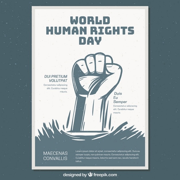 Vector world human right day poster template