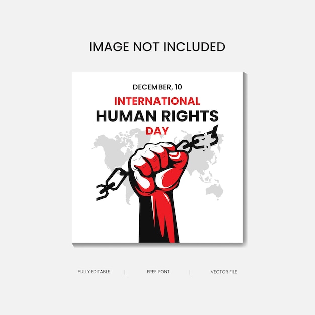 Vector world human rights day social media post banner template