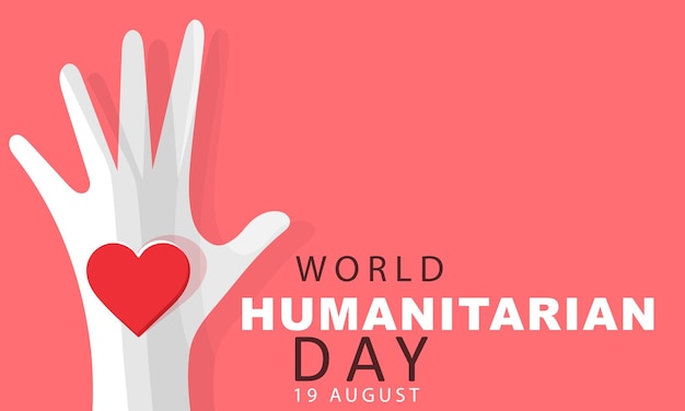 Шаблон плаката карты Всемирного дня гуманитарной помощи Векторная иллюстрация