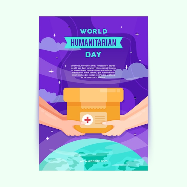 World Humanitarian Day Flat Poster
