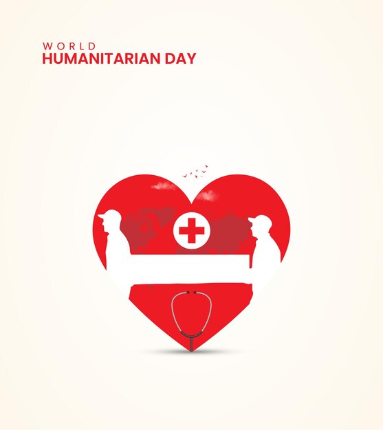 World humanitarian day humanitarian concept design 3d illustrations