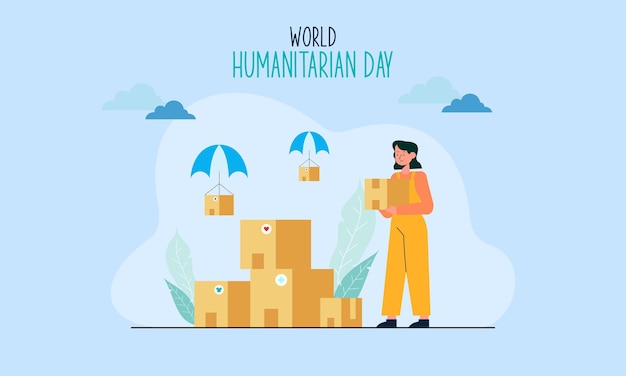 World humanitarian day illustration