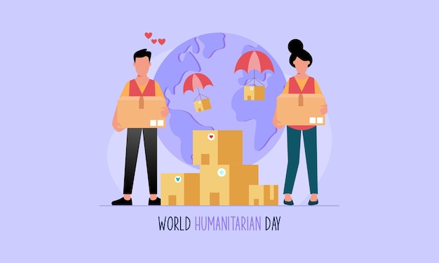 World humanitarian day illustration