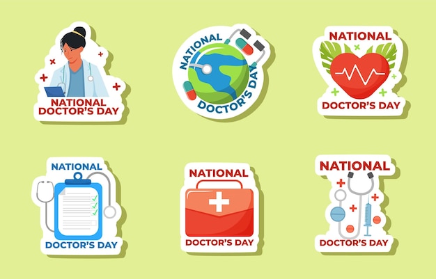 World humanitarian day sticker set