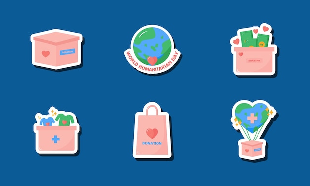 World humanitarian sticker set collection