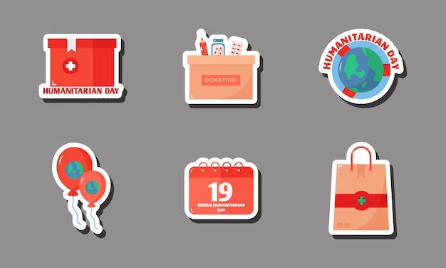 World humanitarian sticker set collection