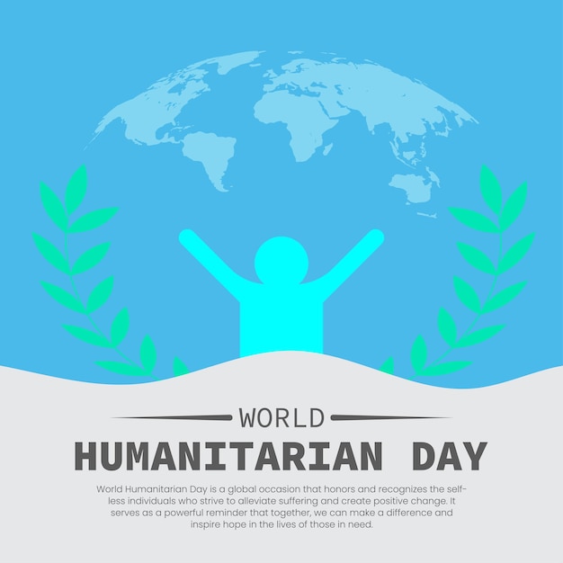 World humanitarion day post vector file