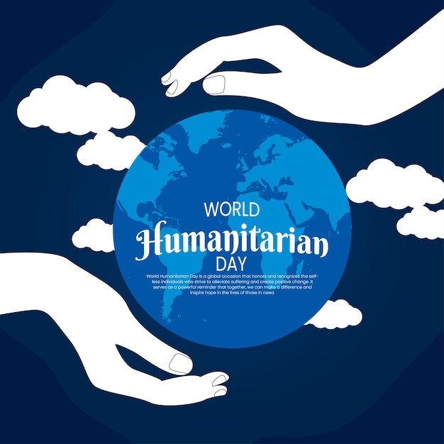 Всемирный день гуманитарной помощи с векторным файлом земли