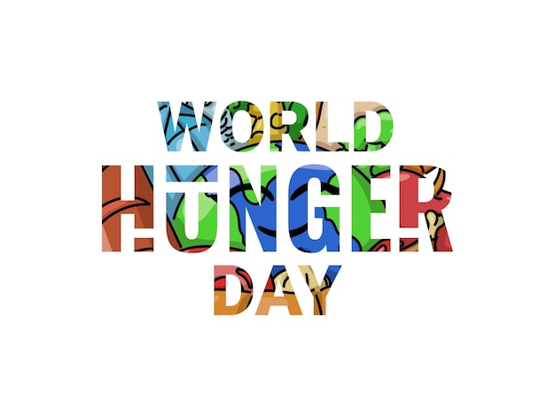 World hunger day and food day design for call attention to the global food crisis illustration