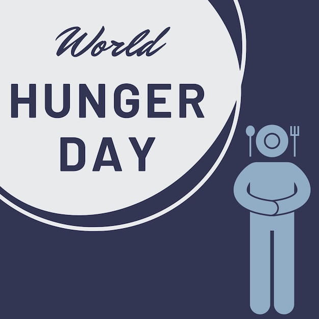 ベクトル ソーシャルメディアの投稿に適した世界飢餓の日のポスター