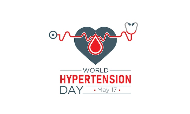 세계 고혈압의 날은 고혈압의 날 인식 배너를 위한 벡터 템플릿인 5월 17일에 매년 관찰됩니다.