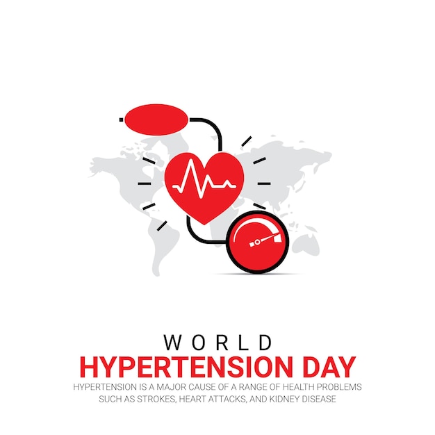 Premium Vector World Hypertension day World Hypertension day creative ads Vactor 3D Illustration