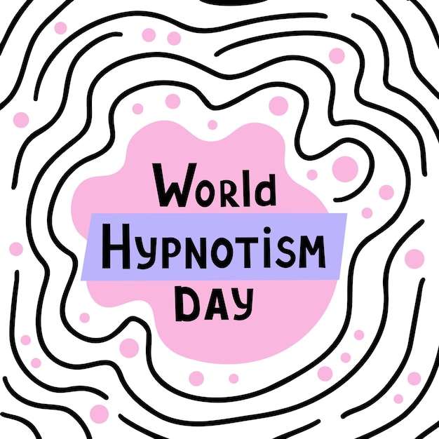 World hypnotism day on 4th January Hand drawn illustration