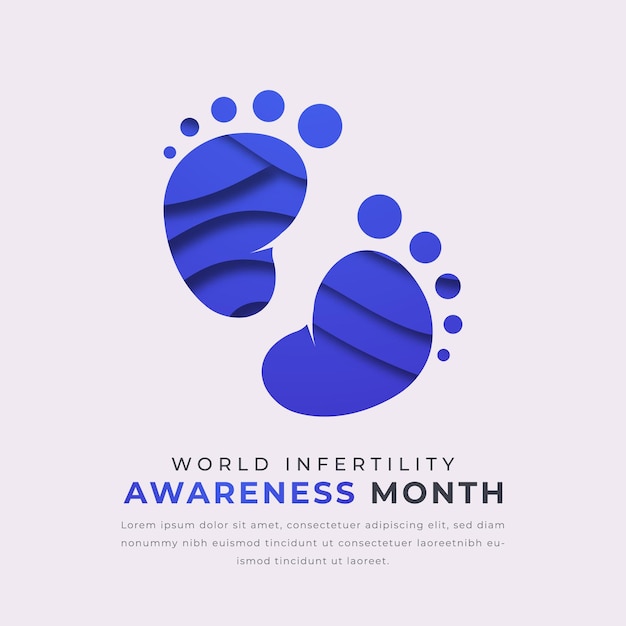 Vector world infertility awareness month paper cut vector design illustration for background poster banner