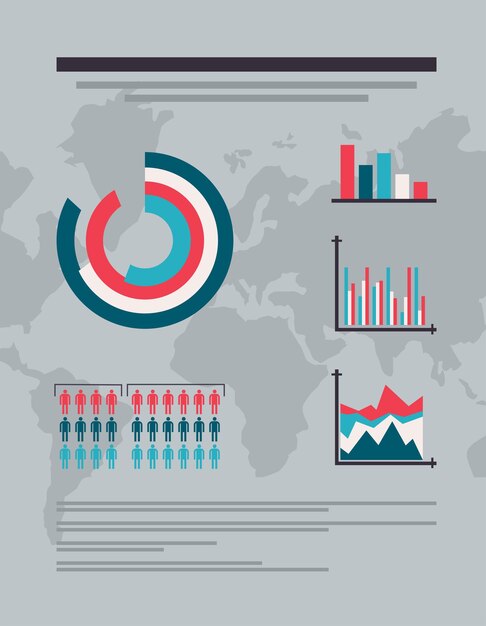 Vettore carta infografica mondiale