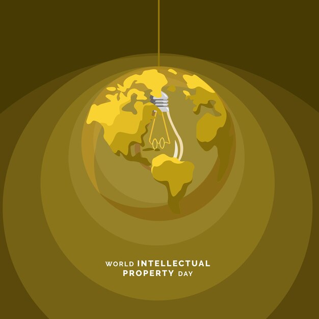 Vector world intellectual property day illustration