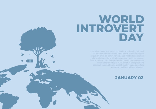 World introvert day background celebrated on january 2nd