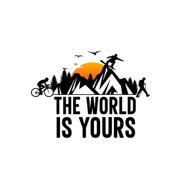 The world is yours adventure logo tshirt design