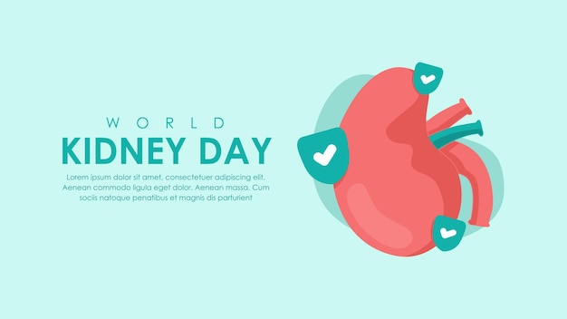 Vector world kidney day background template vector