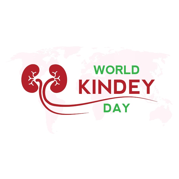 World kidney day background with world map