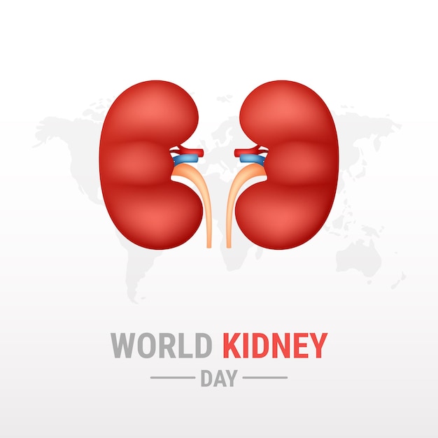 World Kidney day on white background