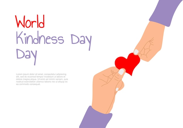 world kindness day background with hand give love to other hand