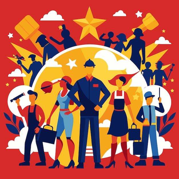 World labor day concept vector illustration