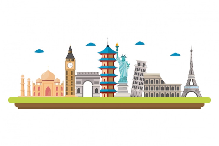 Vector world landmarks icon