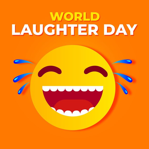 Vector world laughter day social media post