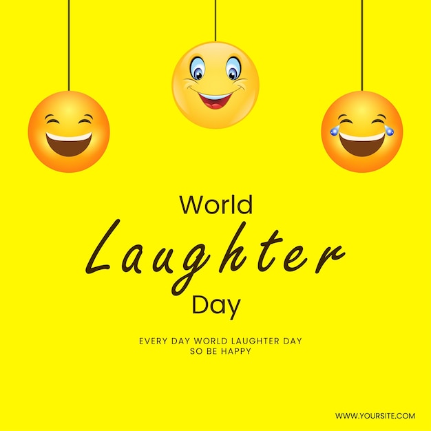 World laughter day wishing post with emojis vector file