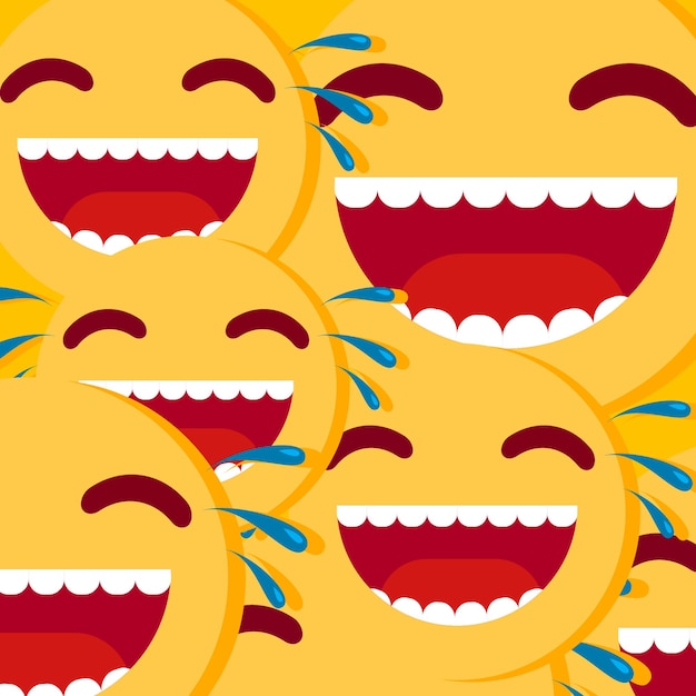 Vettore giornata mondiale delle risate con grandi emoji sullo sfondo giornata della felicità