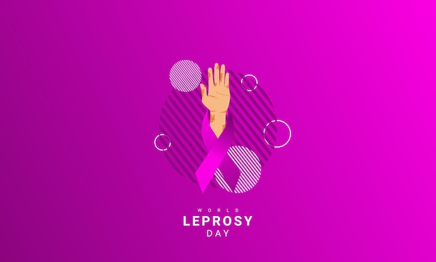 World Leprosy day background is purple in color with a modern design style