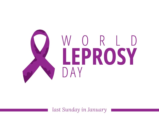 World Leprosy Day Illustration Template of International Healthcare Event of Cancer. purple ribbon