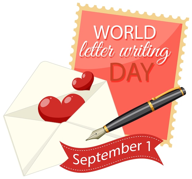 World letter writing day banner design