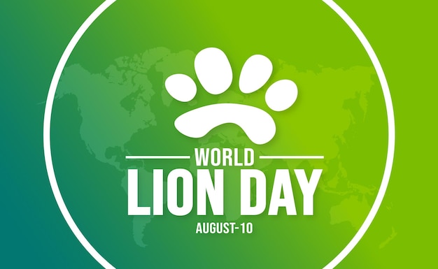 Фонный шаблон Всемирного дня льва Концепция праздника Фонный баннер Плакат и плакат