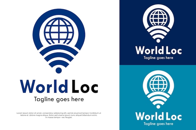 世界の場所のロゴのテンプレートの図。あなたのビジネスに適しています