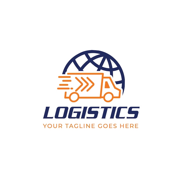 World logistic company logo vector design transport and logistic logo