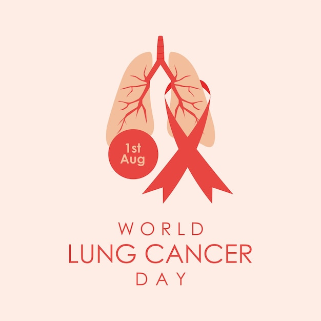 Vettore del modello del manifesto della giornata mondiale del cancro del polmone