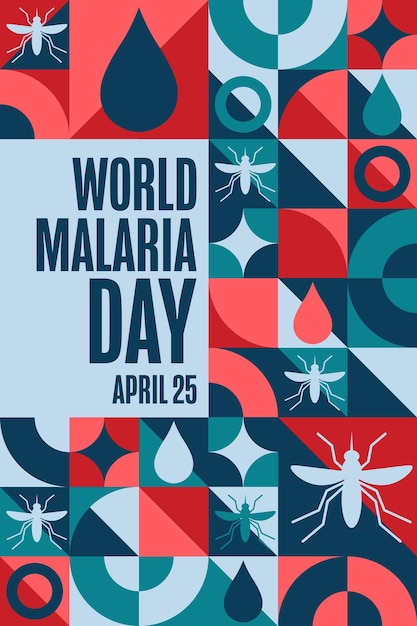 World Malaria Day April 25 Holiday concept Template for background banner card poster with text inscription Vector EPS10 illustration