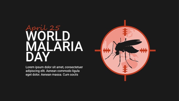 Vector world malaria day banner template dark background