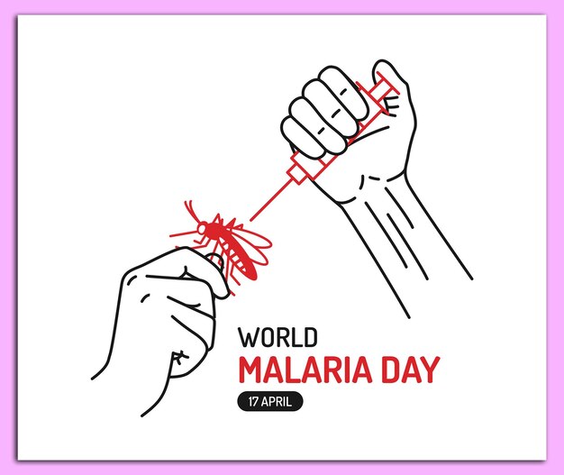 Vector world malaria day design concept day of mosquito diseases such as dengue fever