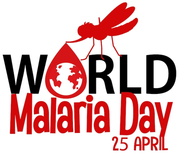세계 말라리아의 날 로고 또는 모기가 있는 배너