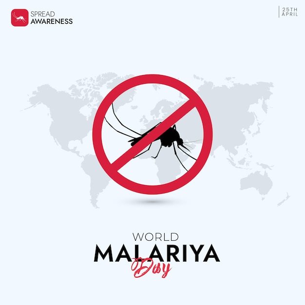 World Malaria Day Social Media Post No mosquito No Malaria Design Concept