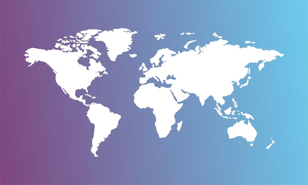 青と紫のグラデーションで世界地図の背景