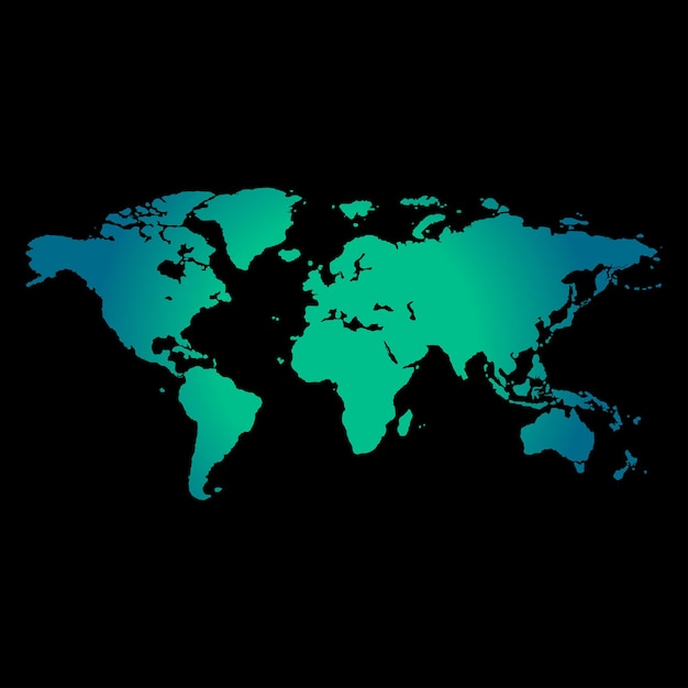 世界地図ブルーテンプレート