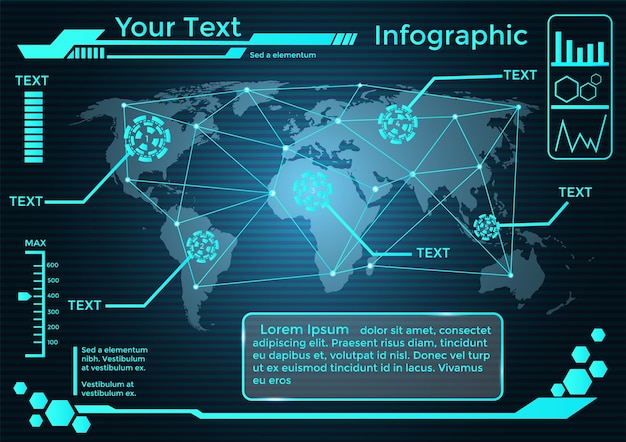 Vettore mappa mondiale della comunicazione per vettore