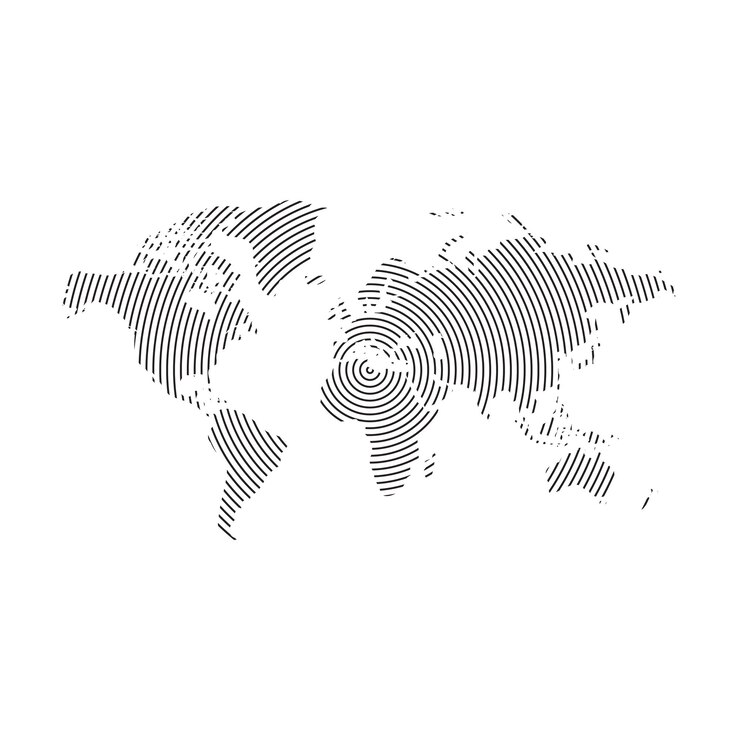 world map halftone vector template