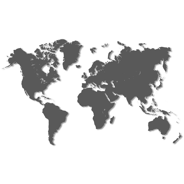 Vector world map icon vector isolated on white background