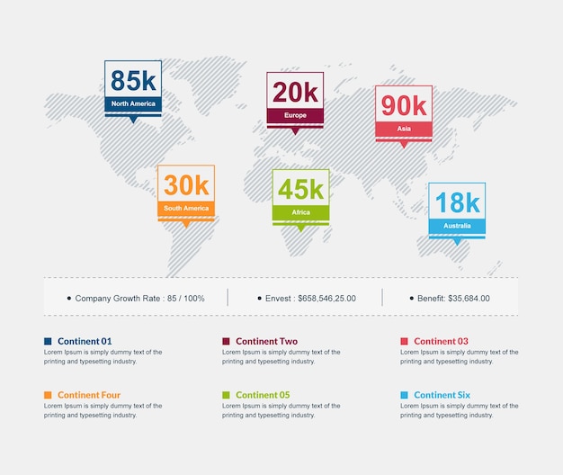 World map infograph